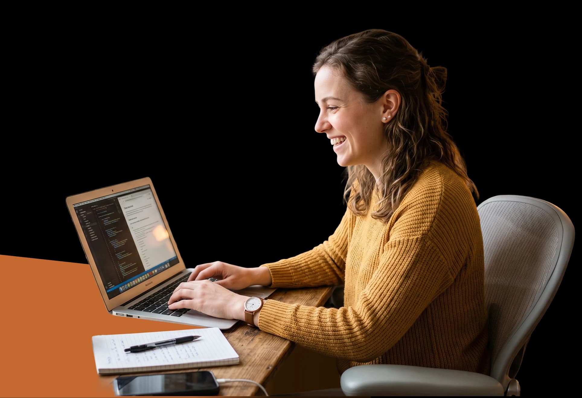 Learner working on a laptop