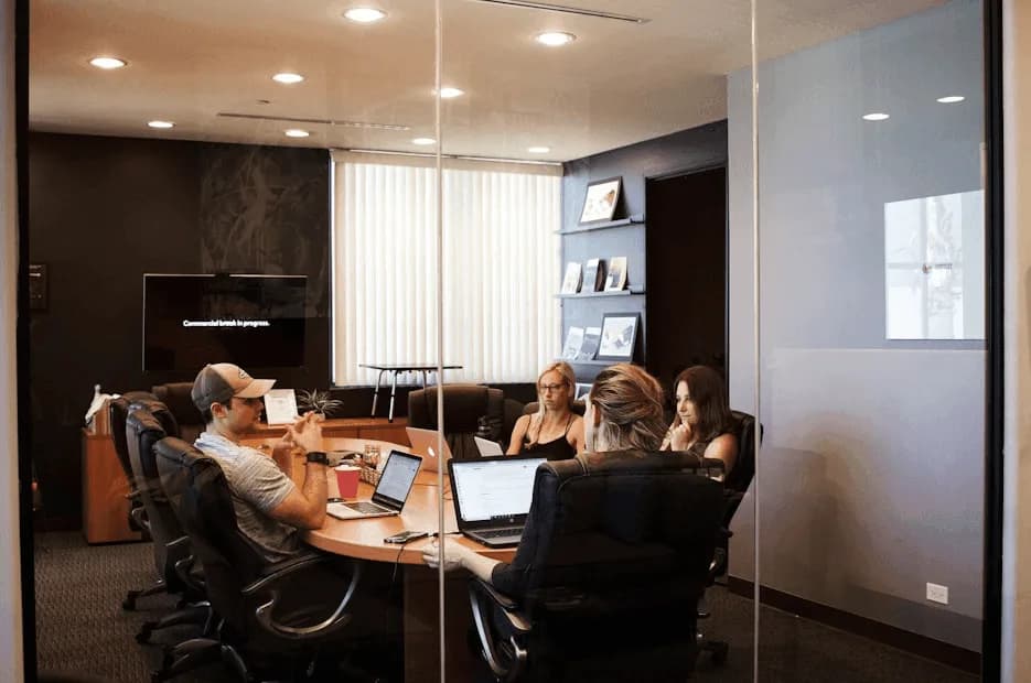 HR team meeting around a table