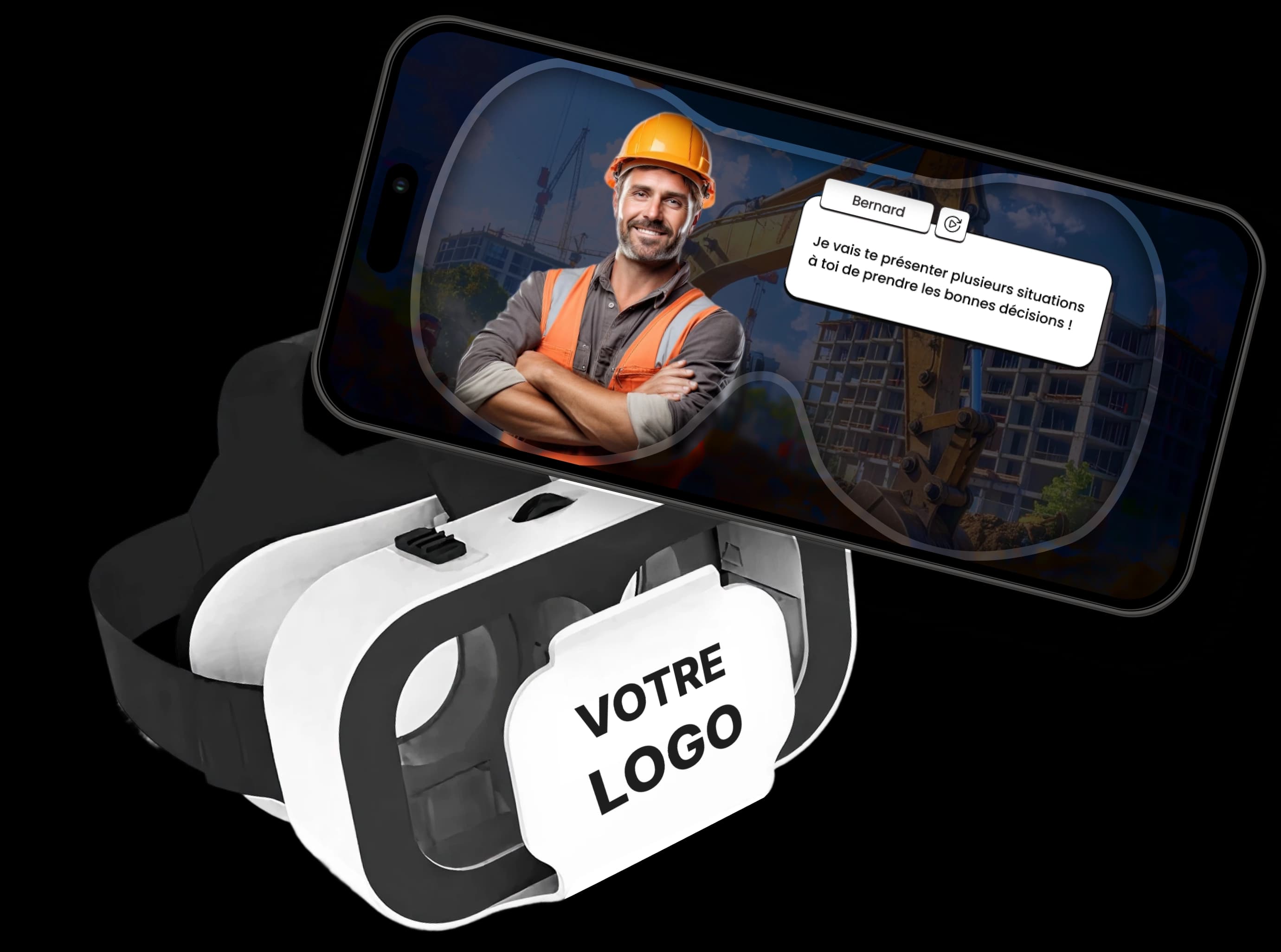 Preview of a virtual reality job simulation on a smartphone.