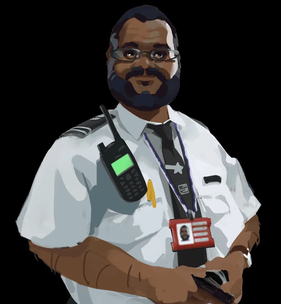 British customs officer at London airport